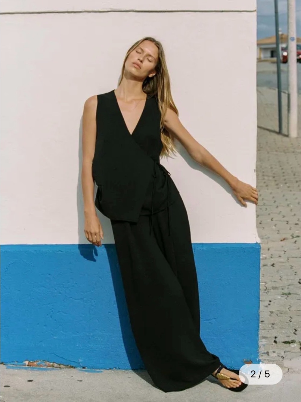 Zara Black Wrap Camisole Top